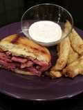 New York Deli Pastrami Kinishwich with Fried Pickles & Spicy Ranch Dip