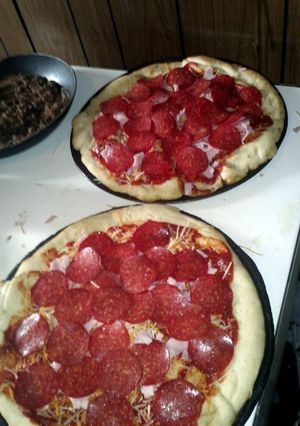 A picture of Homemade Meat Pizza.