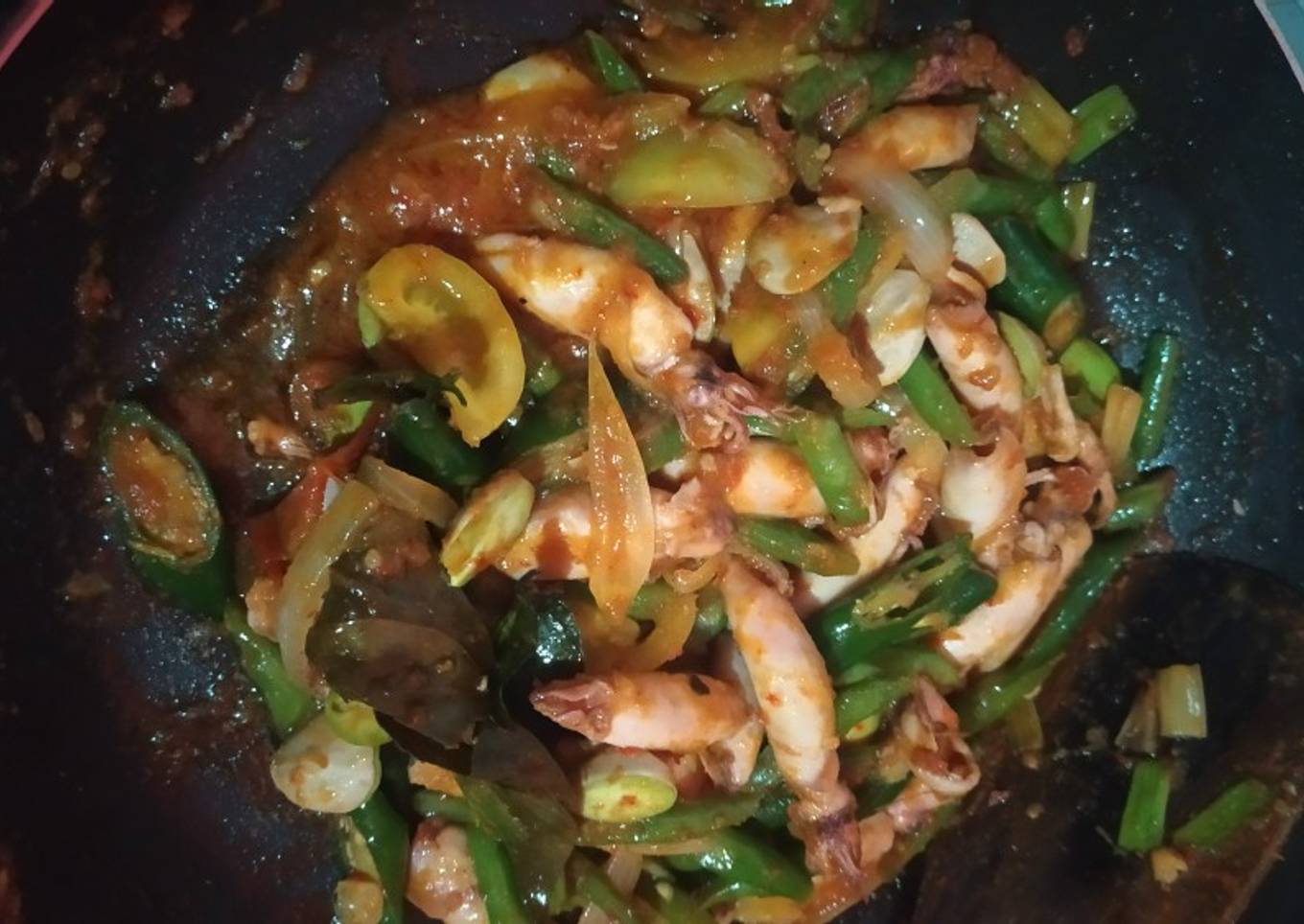 Cumi pedas buncis pete