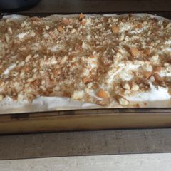 A picture of Banana poke cake.