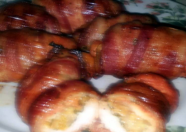 Simple Way to Make Favorite Cheese Stuffed Bacon Wrapped Chicken Breast