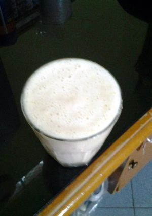 A picture of Ice Cream Banana Strawberry Smoothies.