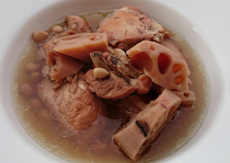 Recipe of Favorite Lotus Root And Peanut Soup