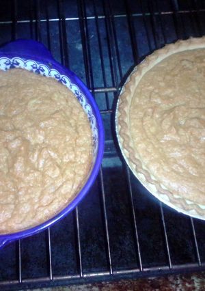 A picture of Mamas Sweet Potato Pudding.