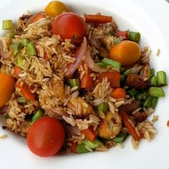 A picture of Leftover Chicken And Green Bean Fried Rice.