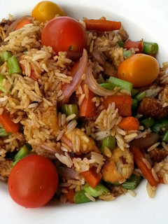 A picture of Leftover Chicken And Green Bean Fried Rice.