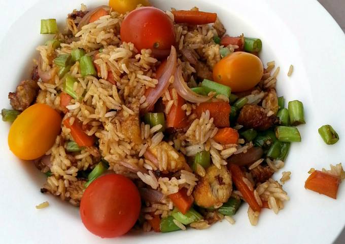 Leftover Chicken And Green Bean  Fried Rice