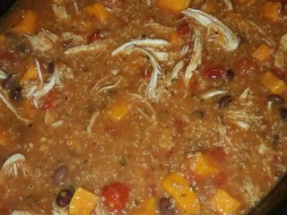Quinoa, sweet potato, chicken soup!