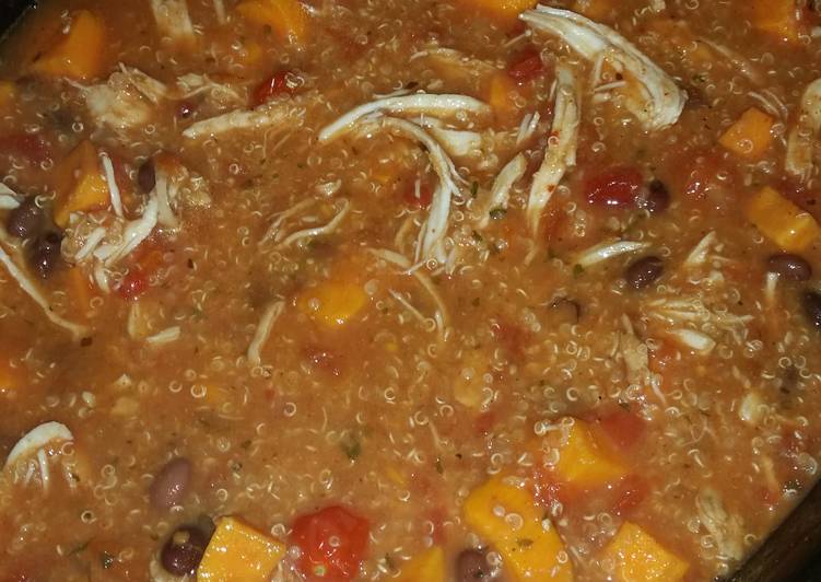 Quinoa, sweet potato, chicken soup! Quinoa, sweet potato, chicken soup!