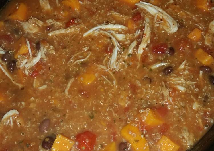 Simple Way to Make Perfect Quinoa, sweet potato, chicken soup!