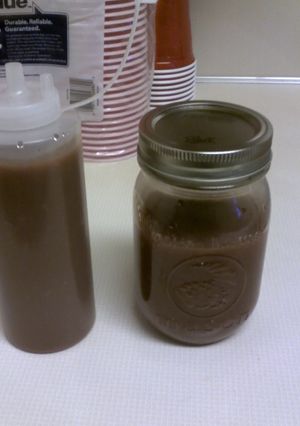 A picture of Homemade Sriracha (Smokey Rooster Sauce).