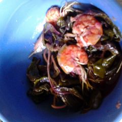 A picture of Delicious Spinach with shrimps..