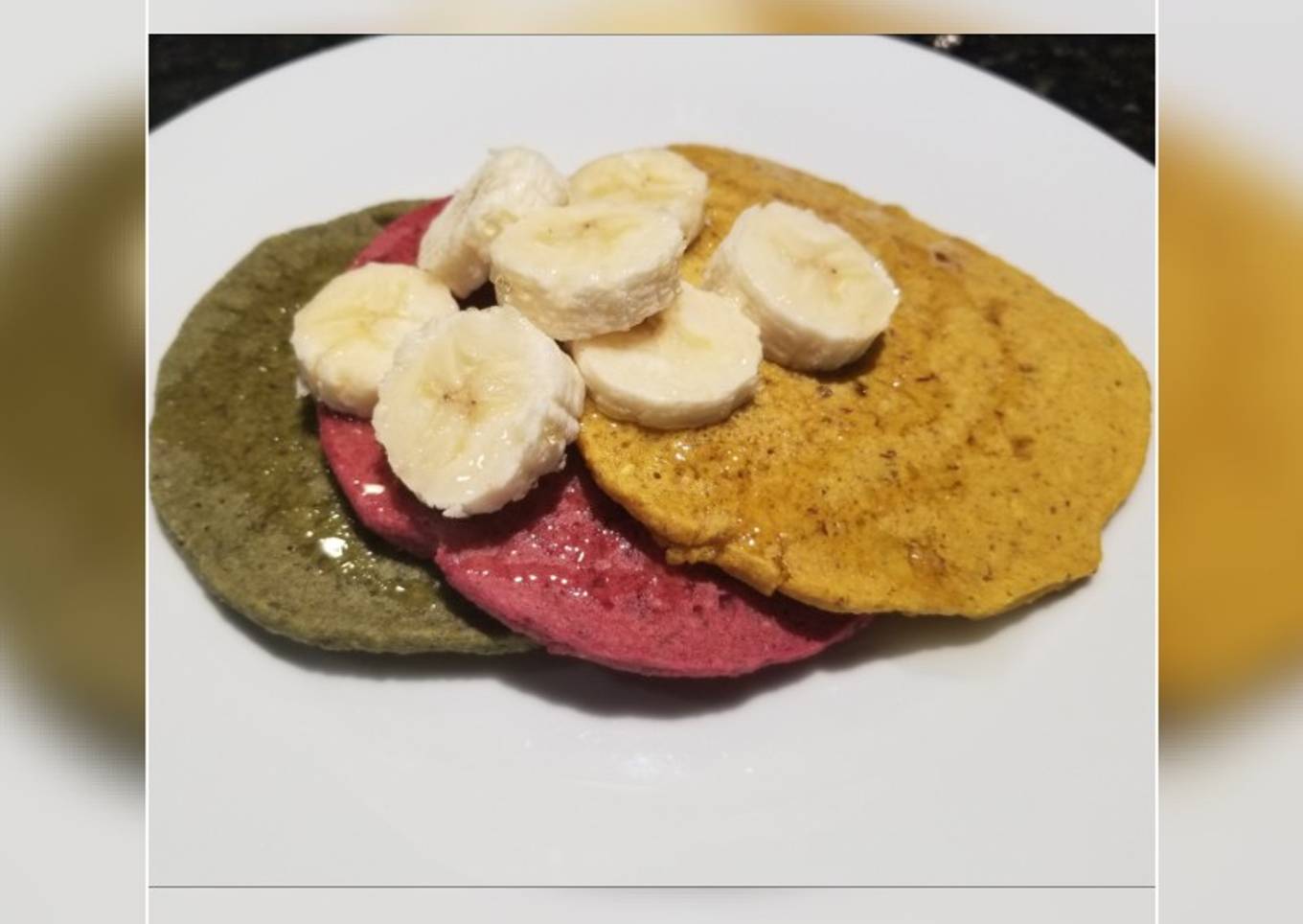 Pancake de avena tricolor