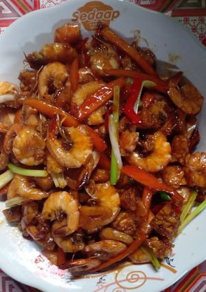 Foto resep Udang tempe bumbu saos tiram kecap manis