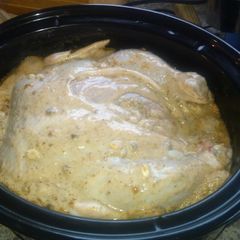 A picture of Easy Garlic & Mushroom Crockpot Chicken.