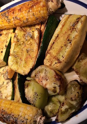 A picture of Grilled Summer Vegetables With Herb Garlic Butter.