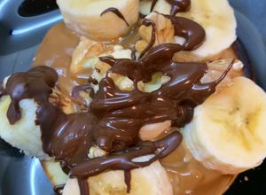 Una foto de Wafles de banana (Pancake, hotcake, panquecas)sin azúcar