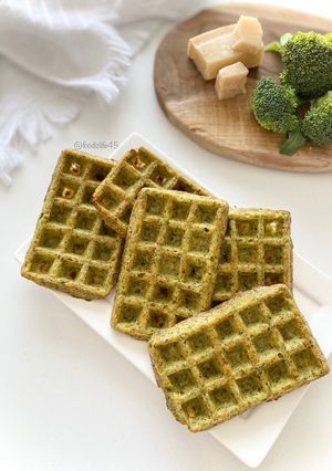 Une photo de Gaufres brocolis/parmesan