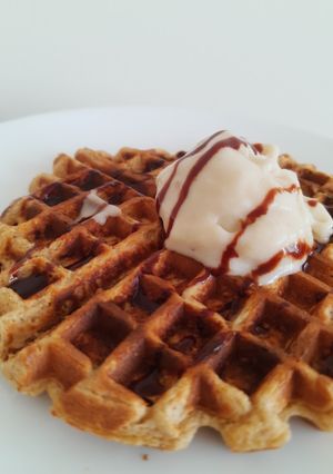 Una foto de Waffle de plátano