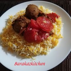 A picture of Beef Biryani.