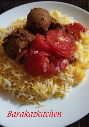 A picture of Beef Biryani.