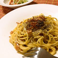 A picture of Pasta for Lunch! My Family's Favorite Pasta Carbonara.