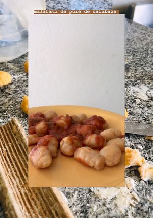 Una foto de Ñoquis de calabaza