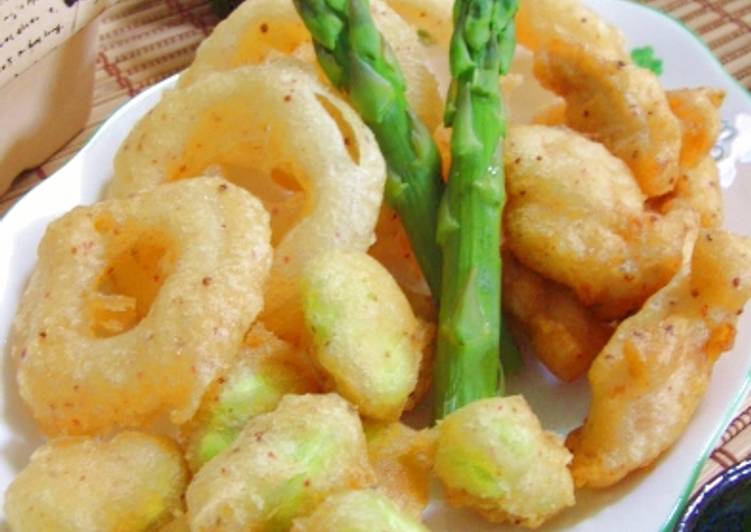 Steps to Make Quick Beer-Battered Fried Fava Beans and Chicken Tenders