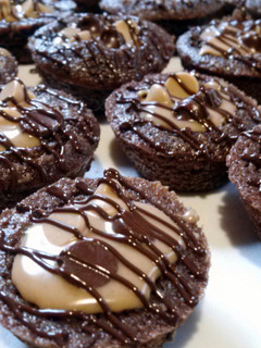 A picture of Peanut Butter Cup Brownies.