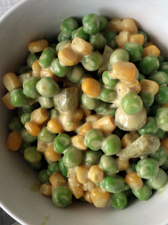 A picture of Simple pea and corn salad.