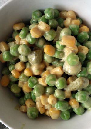 A picture of Simple pea and corn salad.