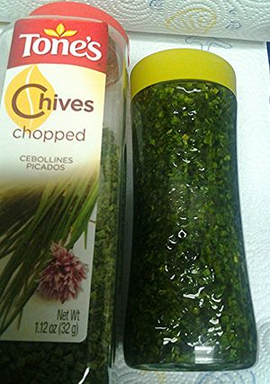 A picture of Chives oil, homemade.