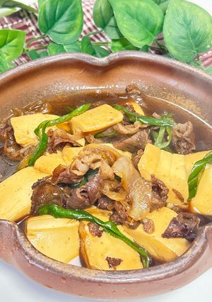 A picture of Recreate Traditional Flavors at Home: Sukiyaki Tofu with Beef.