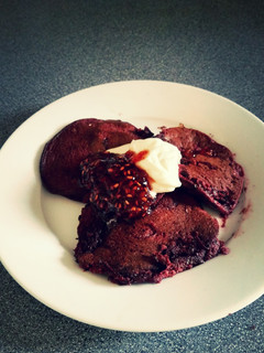 A picture of Chocolate beetroot pancakes.