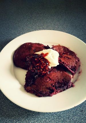 A picture of Chocolate beetroot pancakes.