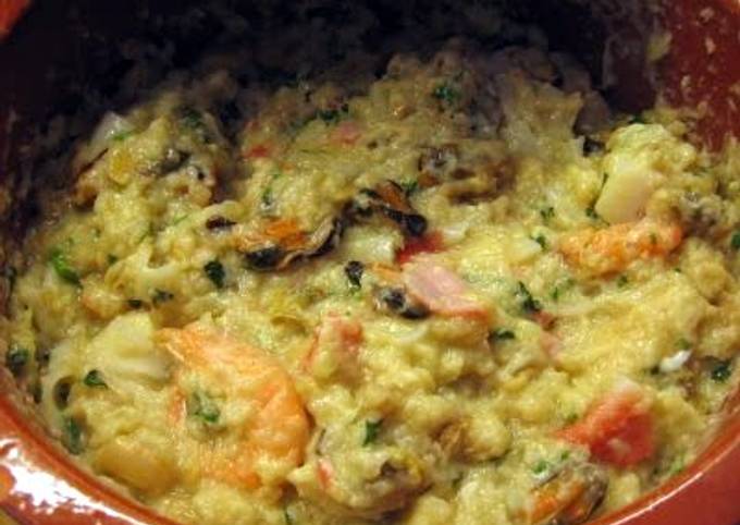 Simple Way to Prepare Speedy seafood and  bread mix (portuguese acorda de marisco)