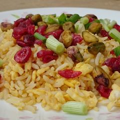 A picture of Fried Rice With Cranberry And Pistachio.