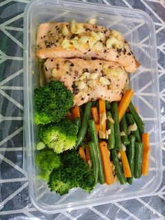 Foto resep Grill Salmon with Vegie