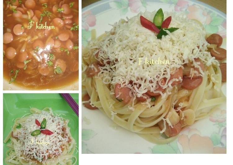 Bagaimana Membuat Spaghetti sosis simple yang Lezat