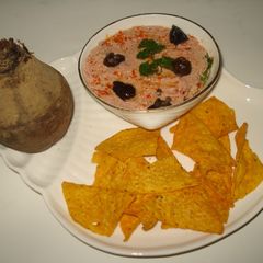 A picture of Beetroot Hummus Dip.