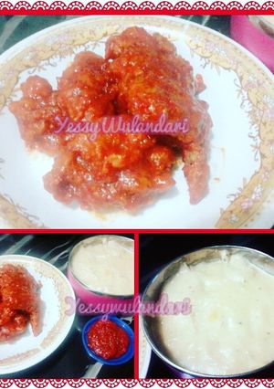 Foto resep Fire chicken + BBQ sauce ala "Richeese Factory"
