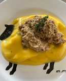 Baby food: chicken with eggplant and gem squash cream cheese thyme mash