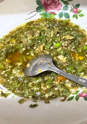 Foto resep Sambal/sambel cabe ijo anak kos (hanya dua bahan)