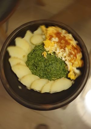 Una foto de Puré de brócoli y espinaca