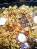 Guiso de fideos y huevos