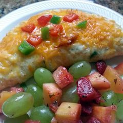 A picture of Cheesy Egg White Turkey Omelette.