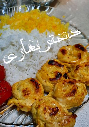 عکسی از دستور جوجه کباب حلزونی