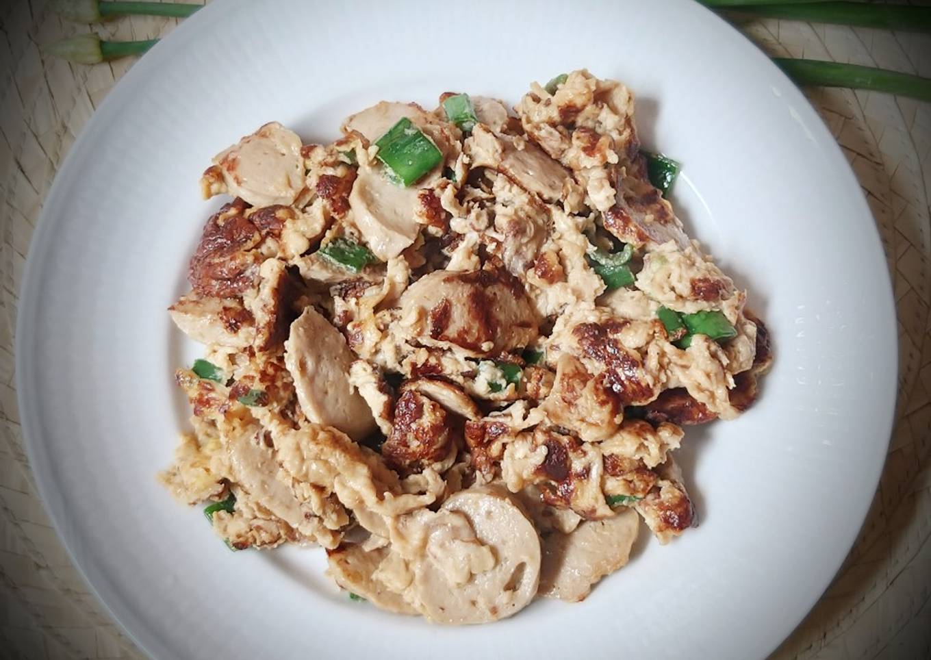 Orak Arik Telur Bakso Kembang Daun Bawang