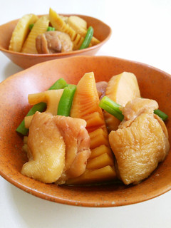 A picture of Simmered Chicken and Bamboo Shoots.