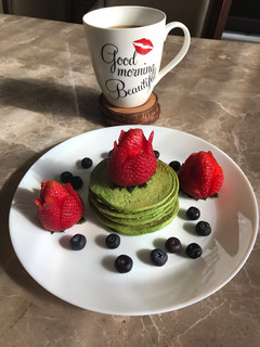 Una foto de Pancakes de espinaca